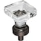 Jeffrey Alexander 1" Overall Length Brushed Oil Rubbed Bronze Square Glass Harlow Cabinet Knob G140DBAC - alternate 1